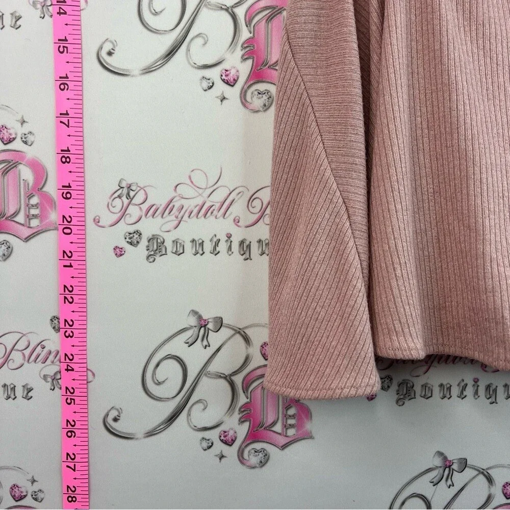 Free people set Mauve Ribbed 2-piece Pants and Top set with Sweetheart Neckline